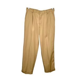 Nike Golf Dri-Fit Khaki Pleated Cuffed Dress Pants Mens 32x32